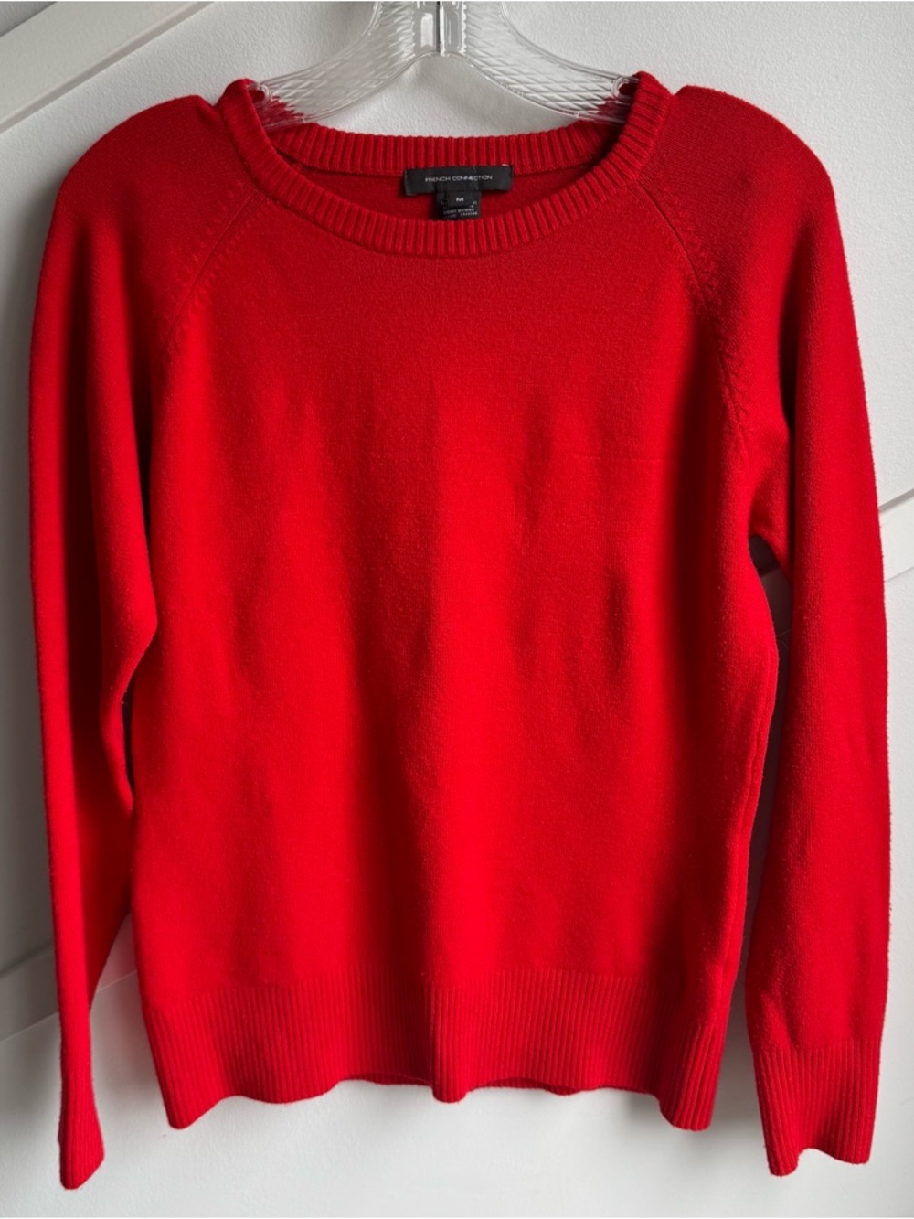 French Connection Classic Red Knit Crewneck Sweater size M